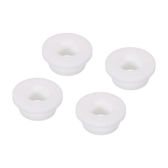4Pcs T Type Rubber Grommet Mount Dia 27mm ID 17mm H 13.5mm Seal Protection Flexible Hole Plugs White