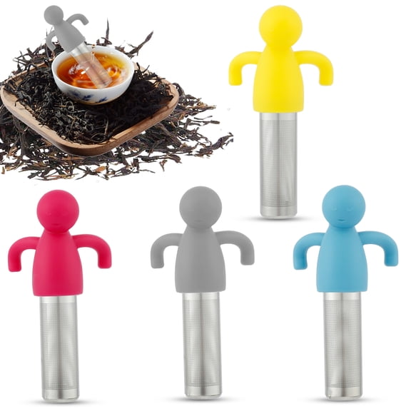 4Pcs Tea Infuser for Loose Tea Ultra-Fine Mesh Tea Strainer 304 Stainless Steel Tea Filter Cute Tea Steeper Tea Strainer Dishwasher Safe for Teacups Teapots 2x10.9x5.8 cm
