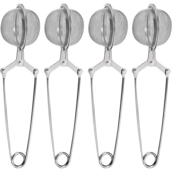 4Pcs Tea Strainers for Loose Tea, Tea Infuser with Handle Fine Mesh Tea Ball Filter Tea Diffusers Steeper for Loose Leaf Tea, Spices, Seasonings