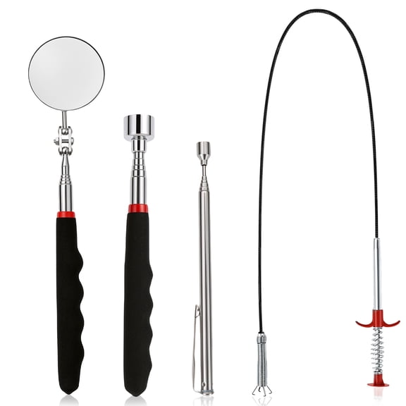 4Pcs Telescoping Magnetic Pickup Tool Set with Nonslip Grip Extendable Magnetic Pick Up Tool for Men Husband Dad Mechanic Tech Handyman