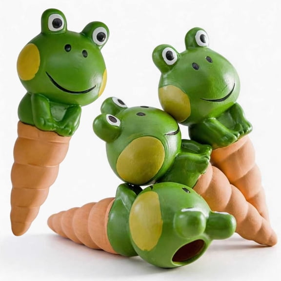 4Pcs Terracotta Self Watering Spikes, Frog Shaped Slow Release Plant Watering Stakes, Auto Watering Drip Irrigation Devices, Indoor Outdoor Potted Flower Plant Watering Accessories