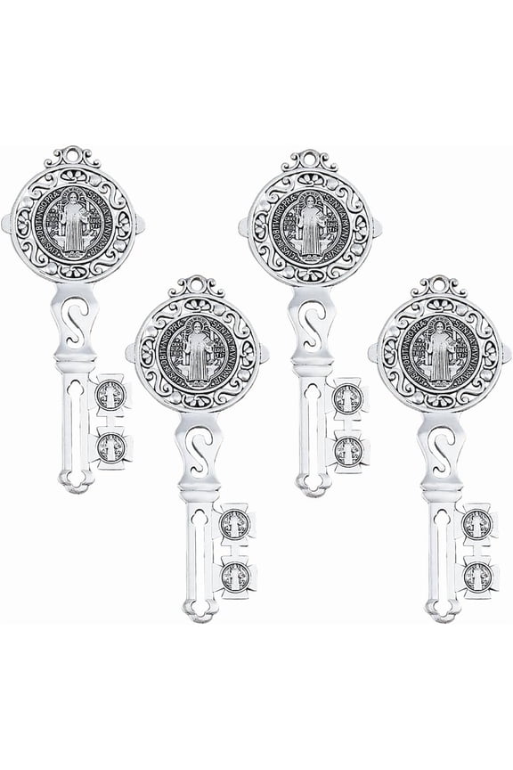 4Pcs Tibetan Style Zinc Alloy Big Pendants Key Silver 128x52x3mm Hole: 4mm Creation