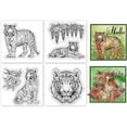 thumbnail image 1 of 4Pcs Tiger Animal Clear Stamps for DIY Scrapbooking Mini Silicone Clear Stamp Seals 2.2x2.2inch Transparent Stamps, 1 of 8