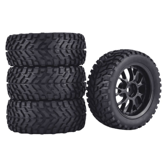 4Pcs Tires 75mm Tyres & Plastic Wheel Rims for HPI 1:10 RC Car Accessories