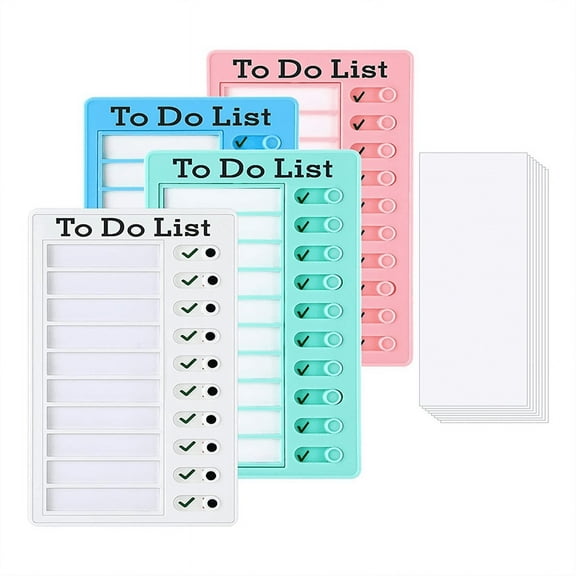 4Pcs To Do List Board Dry Erase Memo Chore Chart RV with 10 Paper
