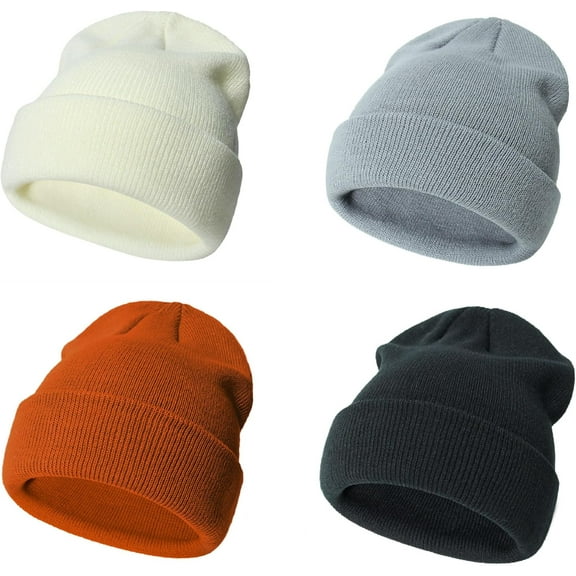 4Pcs Toddler Girls Winter Hats Infant Boys Beanie Soft Baby Caps Beanie Kids Knit Winter Hats