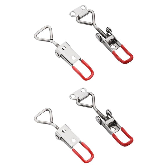 4Pcs Toggle Clamp,304 Stainless Steel Adjustable Pull Hasp ,4001 Heavy Duty 220Lbs Quick Release Pull Latc-h Toggle Clamp for Various Tool Box,Case Trunk