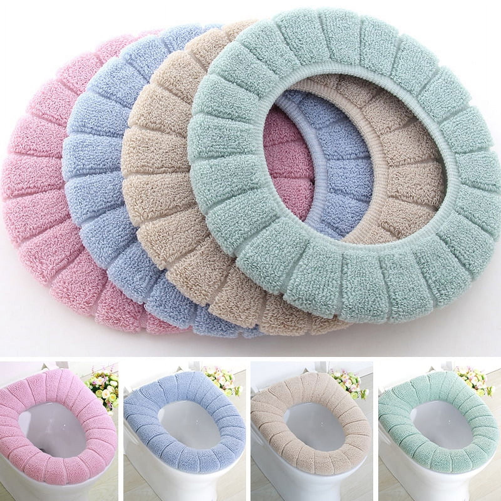 4Pcs Toilet Seat Covers Pads Cushions, Soft Acrylic Fiber Closestool