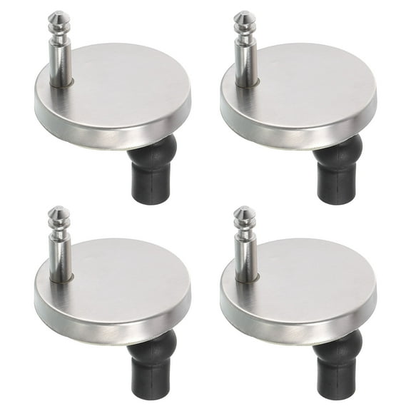 4Pcs Toilet Seat Hinge Fixings, Quick Release Top Fix Nuts Screws Hole Fittings, Expanding Rubber Screw Toilet Seat Hinge Replacement with 55mm Base
