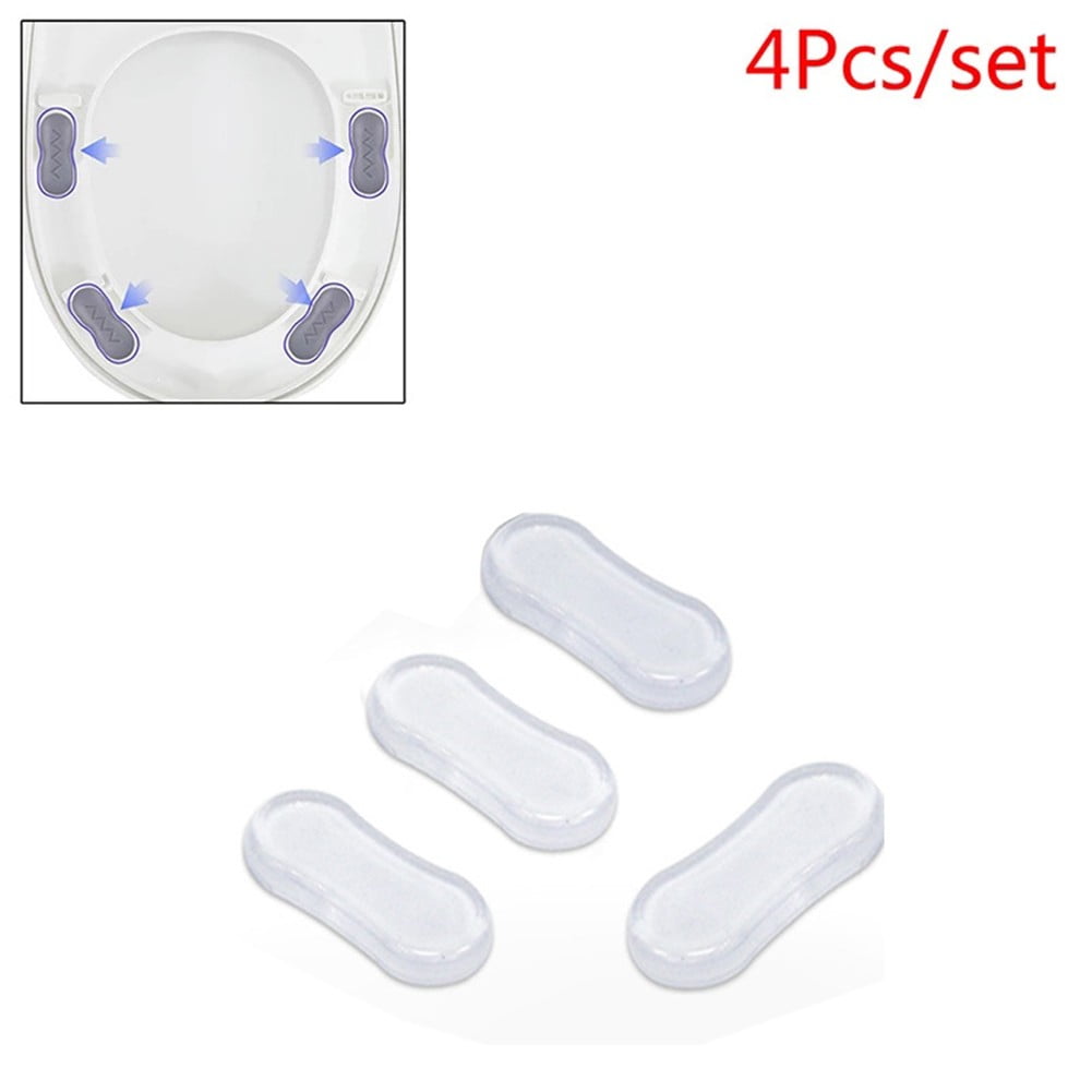 4Pcs Toilet for Seat Bumper Set, Silicone Strong Adhesive Toilet Lid