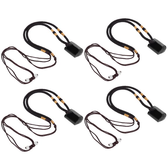 4Pcs Tourmaline Pendant Necklace Sweater Chain Adjustable Cord Cloth Accessory