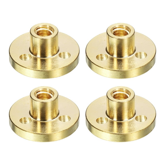 4Pcs Tr5x1 T5 Screw Brass Nut (Acme Thread, Pitch 1mm, 4mm, 4 Starts) Diameter 5mm Brass Nut for T5 Screw of 3D Printer Z Axis
