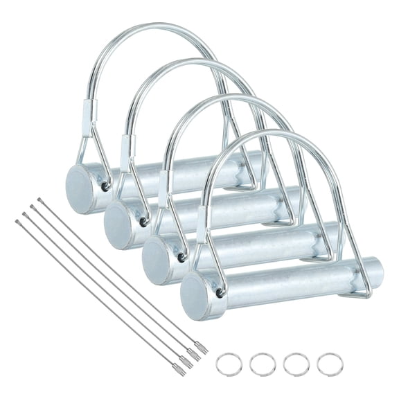 4Pcs Trailer Coupler Pin, 1/2" x 3-1/16" Trailer Hitch Locking Pin with Steel Quick Release Ring, Wire Shaft Locking Accessories for Farm Lawn Garden Wagons Towing