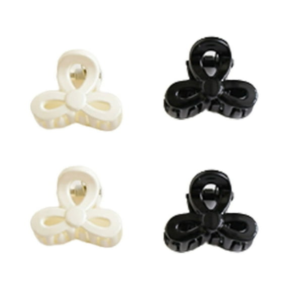 4Pcs Transparent Candy Color Non-Slip Side Bangs Hairpin Bowknot Shape Princess Small Hair Clip Styling Accessories
