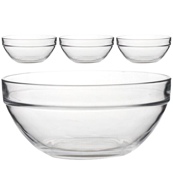 4Pcs Clear Glass Serving Bowls Versatile Food Bowls for Home Use