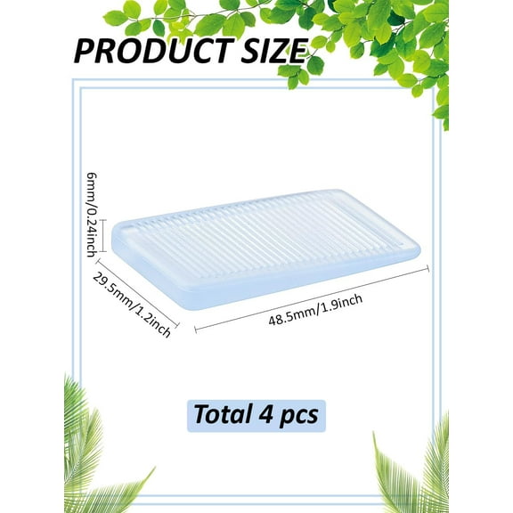 4Pcs Transparent PVC Furniture Pads Rectangle Furniture Leveling Shims Table Shims Clear Non Slip Furniture Pads for Tables Sofas Beds and Floor Protection 48.5x29.5x6mm