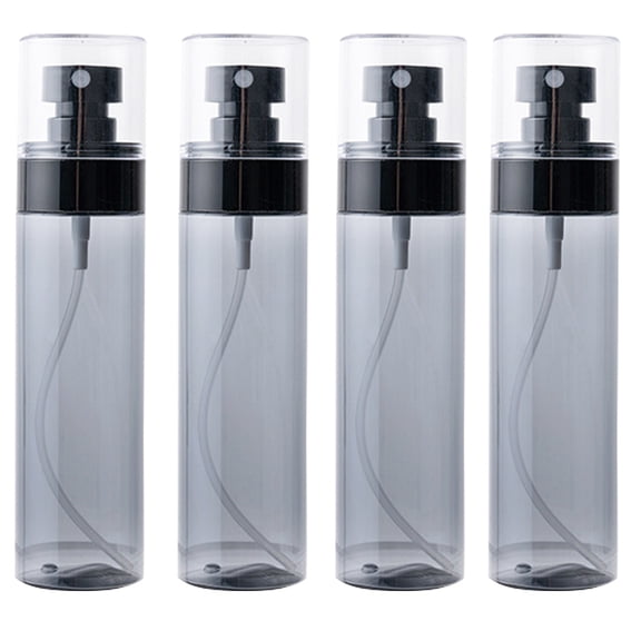 4Pcs Travel Spray Bottles Refillable Empty Clear Plastic Spray Bottles Perfume Mouthwash Atomizer Travel Size Aerosol Bottle - Grey-100Ml