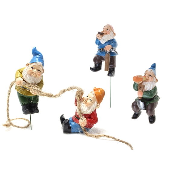 4Pcs Tree Elves Statues Bonsai Climbing Dwarf Landscape Potted Plant Accs Fish Pond Sand Table Garden Ornament