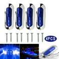 4Pcs Truck Marine Boat 4 Led Blue Courtesy Lights Cabin Deck Walkway