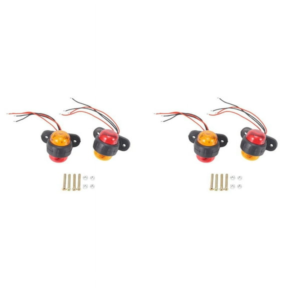 4Pcs Truck Trailer LED 24V Car Side Marker Lights Warning Signal Side Marker Light