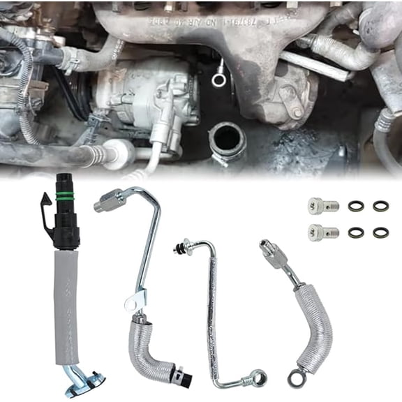 4Pcs Turbo Oil Return Drain Line and Oil Feed Pipe Kit Compatible with Chevy Cruze Sonic Trax 2011-2021 Compatible with Buick Encore 2013-2021 Replaces 25200947 55592600 55587854 55567067