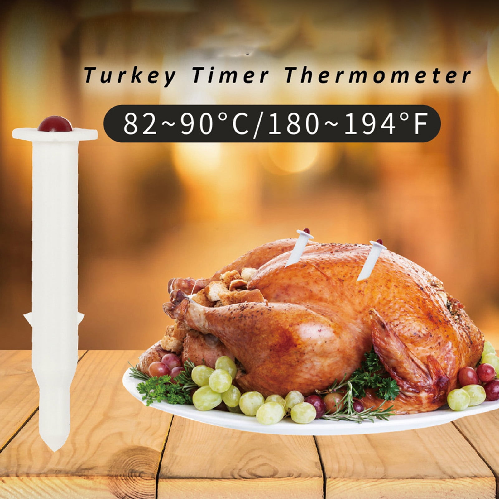  Regency Wraps Disposable Cooking Thermometer for Turkey,  Red-Button Automatically Pops-Up When Turkey Reaches 180°, Oven, Microwave  & Air Fryer Safe, Pack of 2: Home & Kitchen