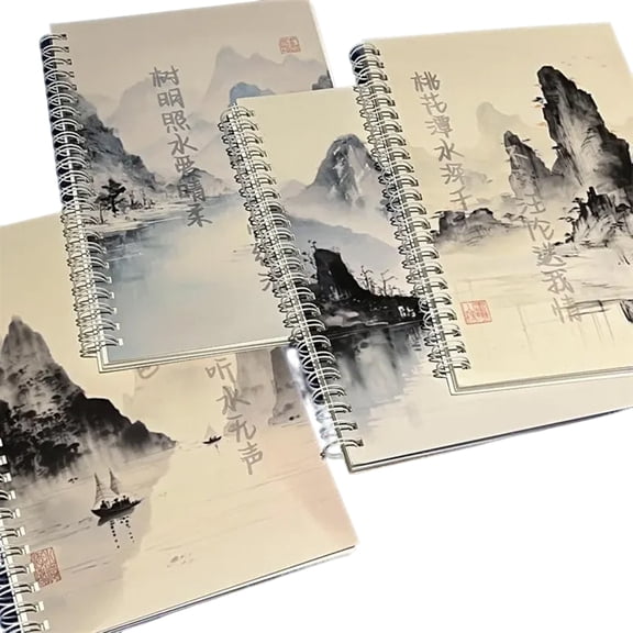 4Pcs Twin Coil Binding Notebook 100 Pages 80gsm Lined Paper College Ruled Notebook Journal Paper Note Book for Writing