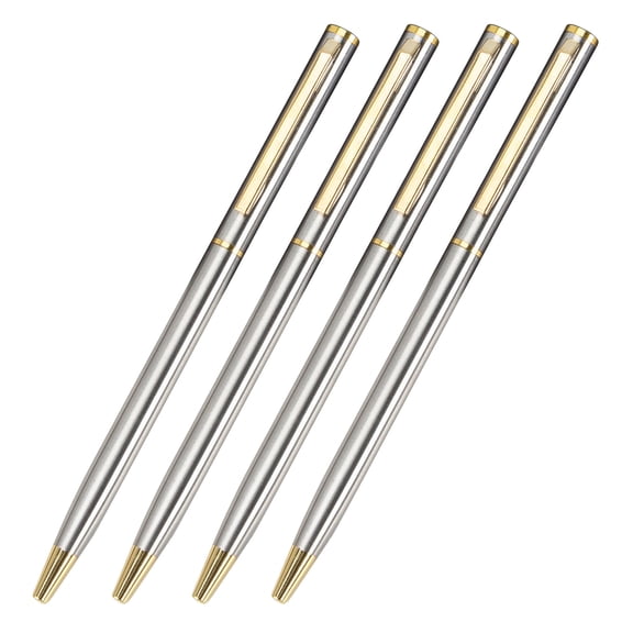 4Pcs Twist Action Ballpoint Pen Metal Office Signing Pen with Pen Clip, Refillable Write Smoohtly Business Gift Pen