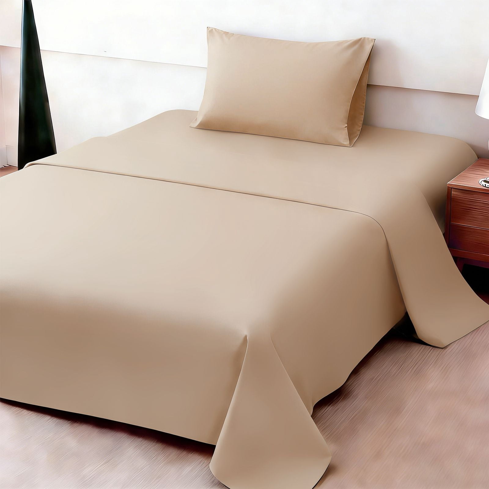 4Pcs Ultra-Soft 85g Sheet and Pillowcase Set, Soft Solid Color, Machine Washable, Suitable For All Seasons, Christmas Comfortable Bedding Set, Available For Single, Double, King, and Queen Beds