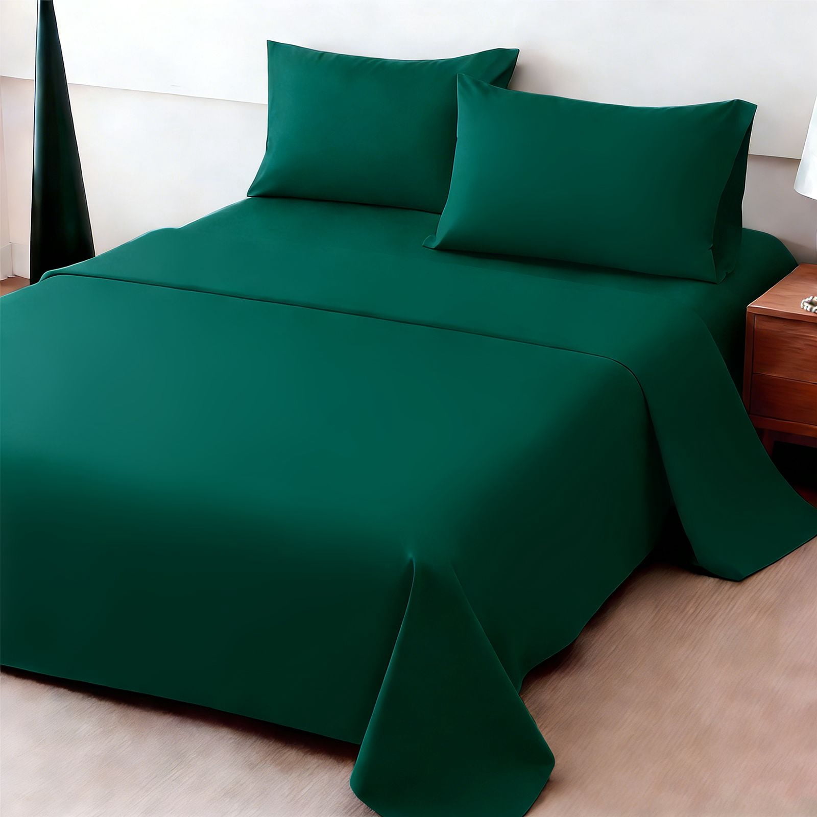 4Pcs Ultra-Soft 85g Sheet and Pillowcase Set, Soft Solid Color, Machine Washable, Suitable For All Seasons, Christmas Comfortable Bedding Set, Available For Single, Double, King, and Queen Beds