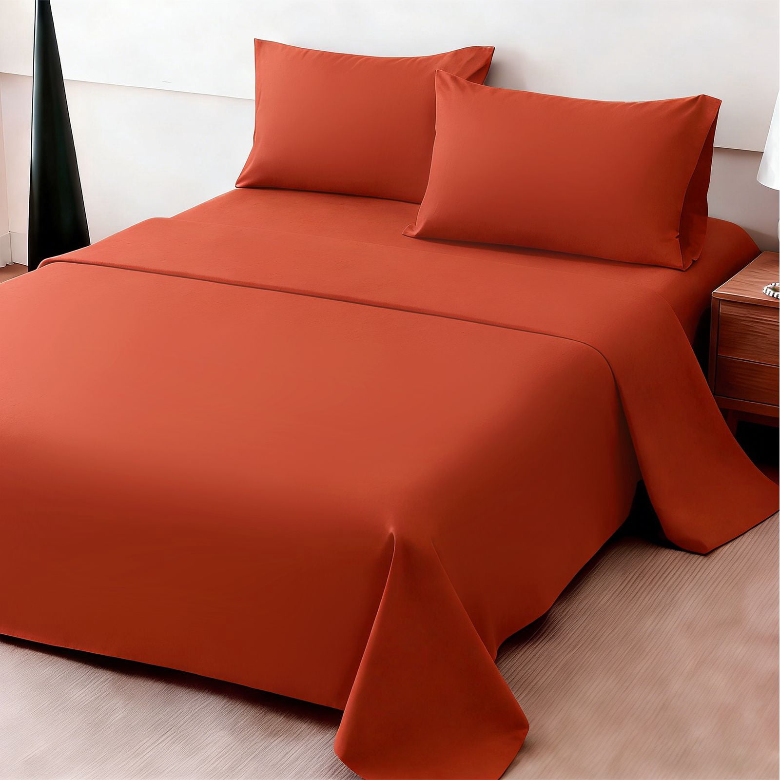 4Pcs Ultra-Soft 85g Sheet and Pillowcase Set, Soft Solid Color, Machine Washable, Suitable For All Seasons, Christmas Comfortable Bedding Set, Available For Single, Double, King, and Queen Beds