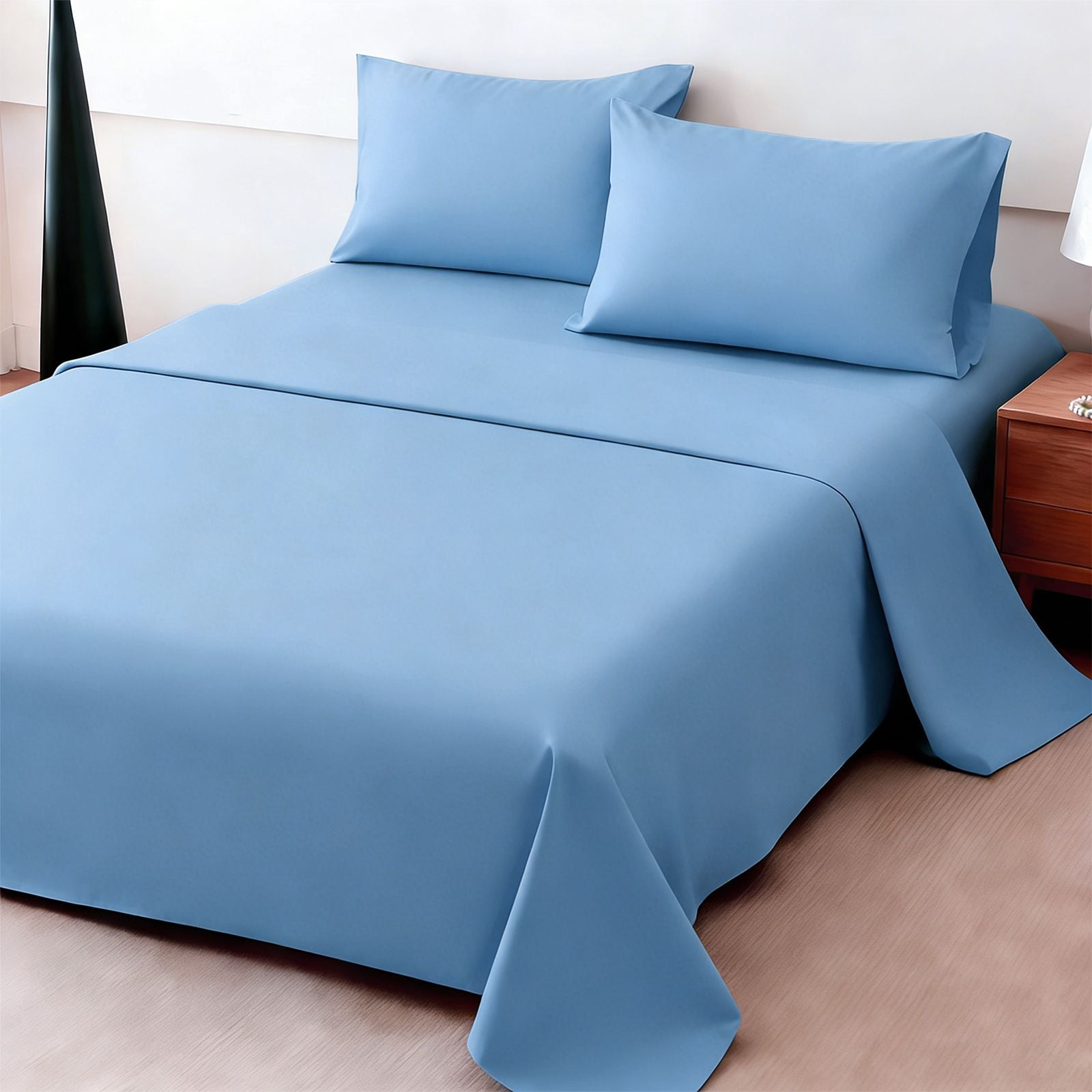 4Pcs Ultra-Soft 85g Sheet and Pillowcase Set, Soft Solid Color, Machine Washable, Suitable For All Seasons, Christmas Comfortable Bedding Set, Available For Single, Double, King, and Queen Beds