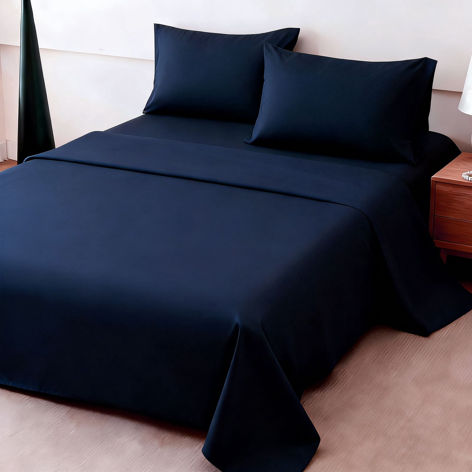 4Pcs Ultra-Soft 85g Sheet and Pillowcase Set, Soft Solid Color, Machine Washable, Suitable For All Seasons, Christmas Comfortable Bedding Set, Available For Single, Double, King, and Queen Beds