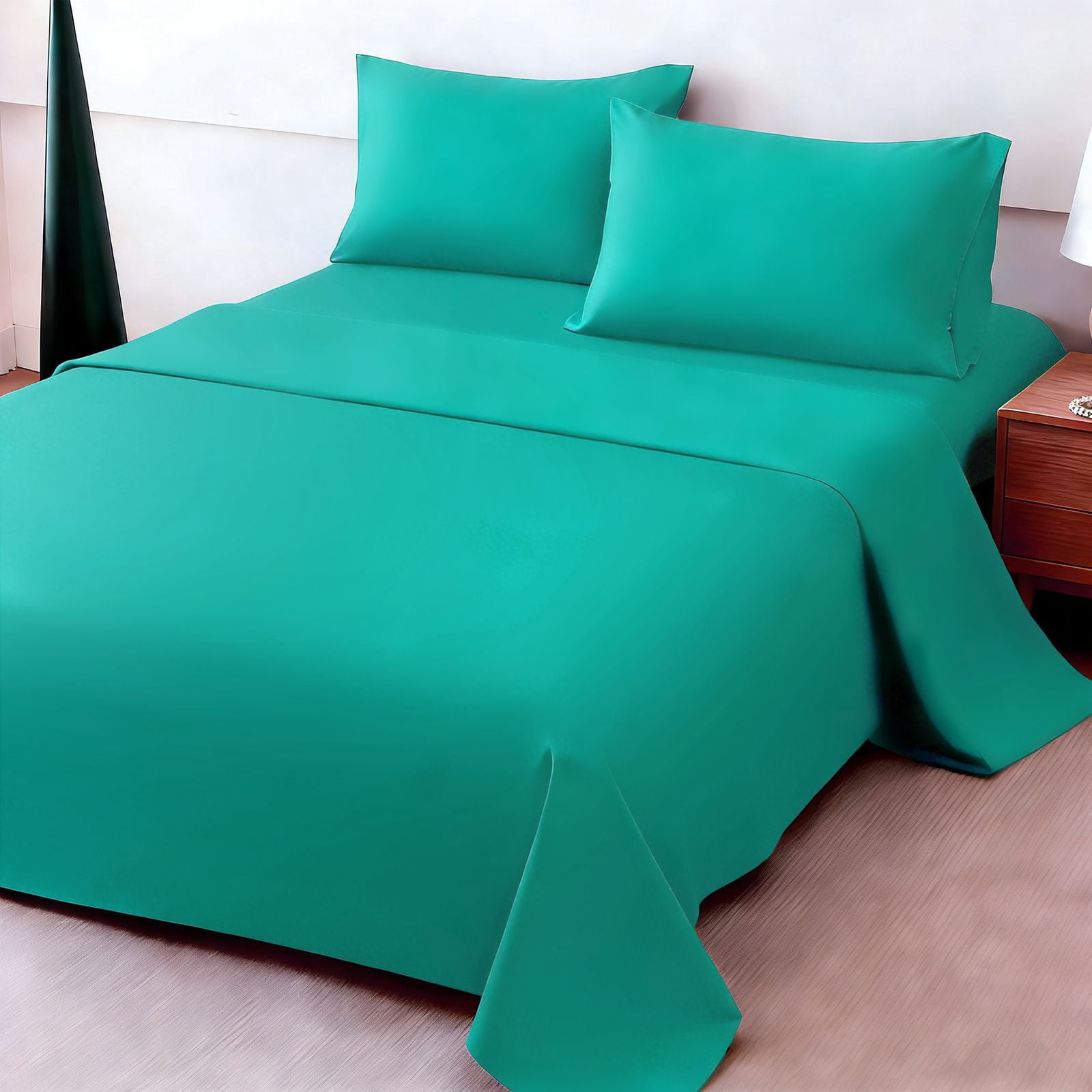 4Pcs Ultra-Soft 85g Sheet and Pillowcase Set, Soft Solid Color, Machine Washable, Suitable For All Seasons, Christmas Comfortable Bedding Set, Available For Single, Double, King, and Queen Beds