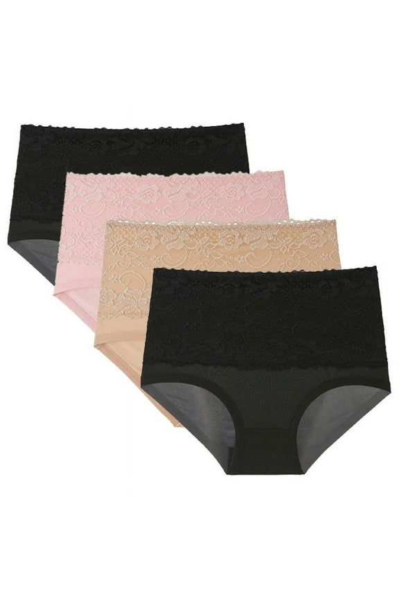 4Pcs Underwear For Women High Waisted For Women Underwear Sexy Panties High Cut Underwear Lace Bikini Panties