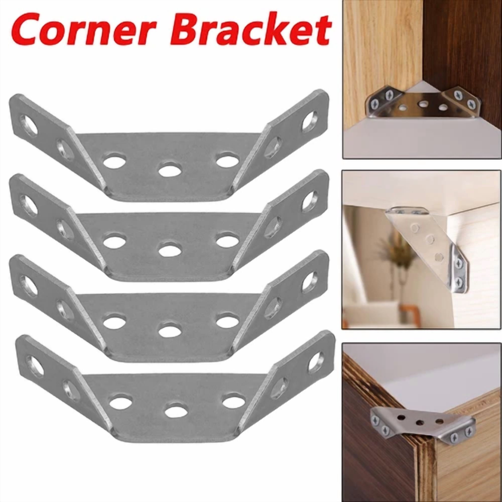 20PCS Stainless Steel Corner Brackets - Universal Furniture Connectors With Screws, 90 Degree Angle 4 thumbnail image