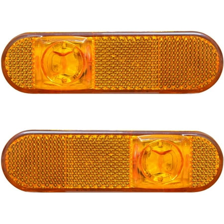 4Pcs Universal Side Marker 2x2 Inch Trailer Rv Marker Led Light Amber 24V Waterproof Universal For Rv Camper Truck Van Caravan Boat Side Marker Indicator Light