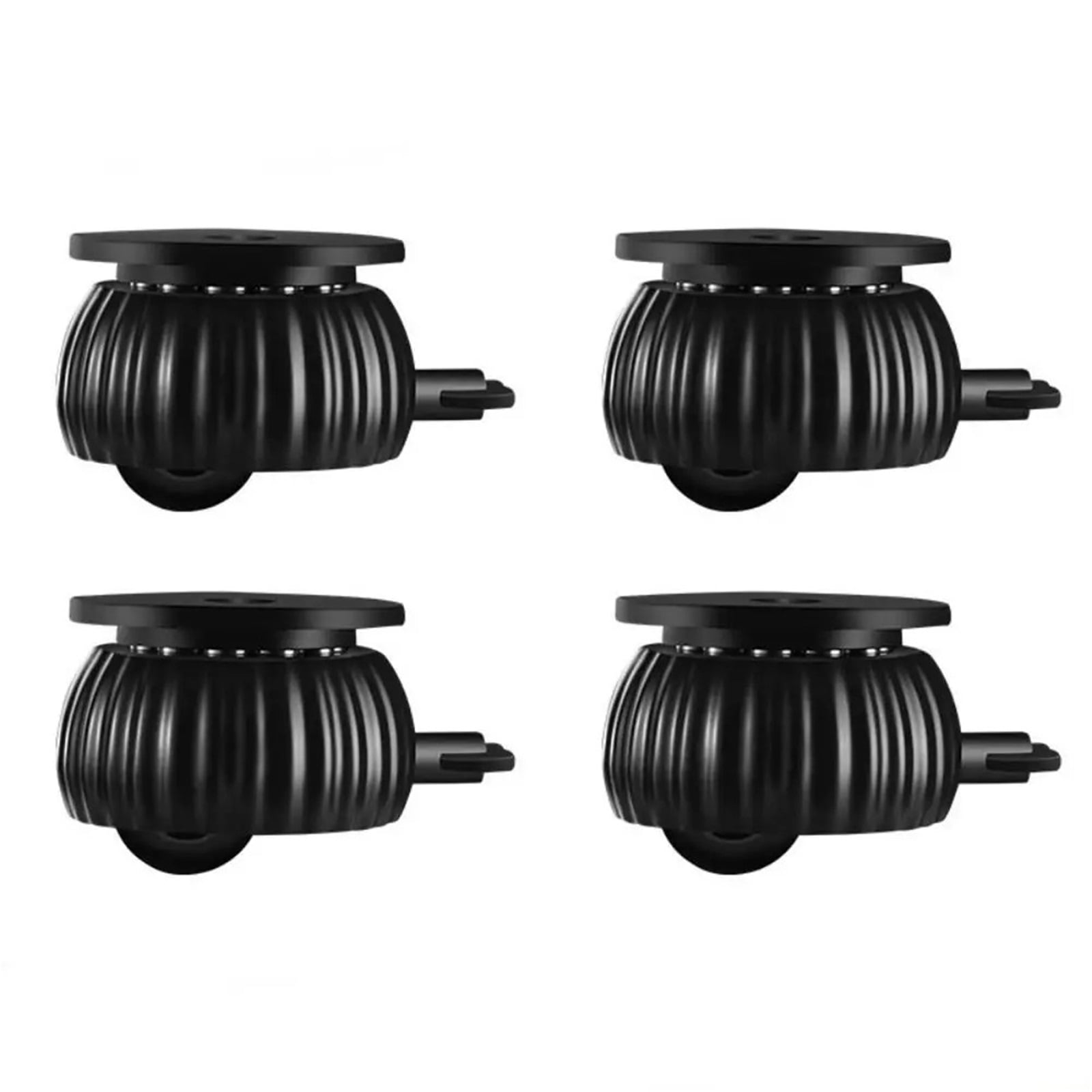 4Pcs Universal Soft Rubber Swivel Caster Roller Heavy Duty Universal Wheel 360° With Safety Brake Furniture Caster Household ,Easy to Install
