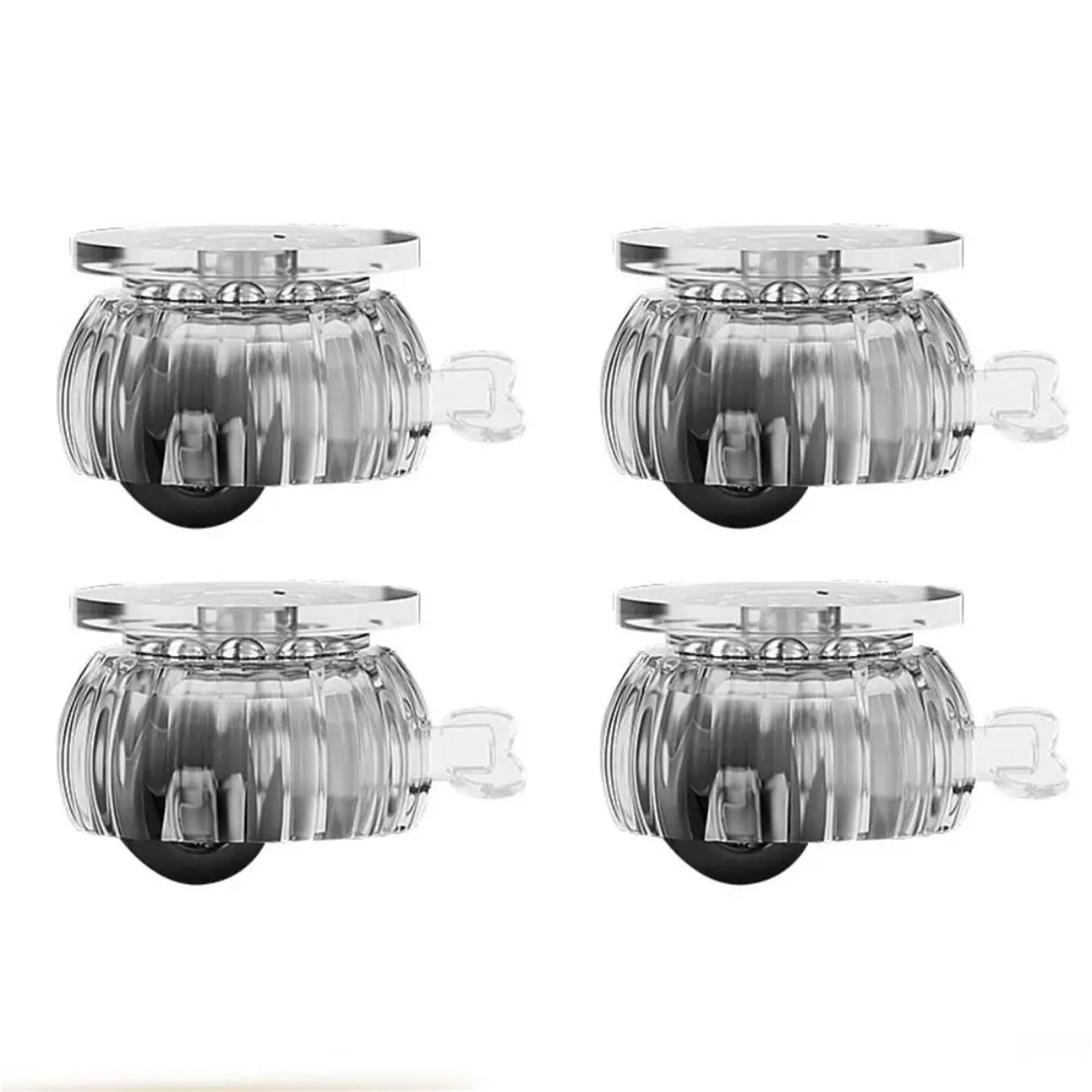 4Pcs Universal Soft Rubber Swivel Caster Roller Heavy Duty Universal Wheel 360° With Safety Brake Furniture Caster Household ,Reliable