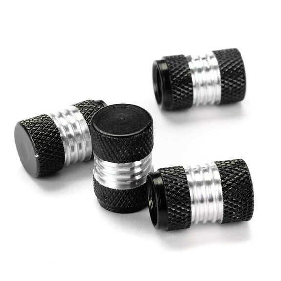 4Pcs Universal Valve Stem Wheel Caps Dust Cover For Cars Trucks Bike Sport Black