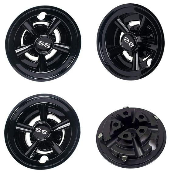 4Pcs Universals 5 Spokes Hub Cap Protector Rims Light weight 8inch Golf Cart Wheel Covers Hub Caps Easy to Installation