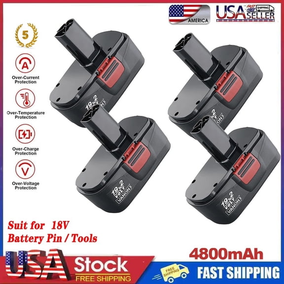 4Pcs Upgraded 4800mAh C3 Replace for Craftsmen 19.2V Ni-MH Battery Compatible with 19.2V Battery 315.115410 315.11485 130279005 1323903 120235021 11375 11376 Cordless Power Tools