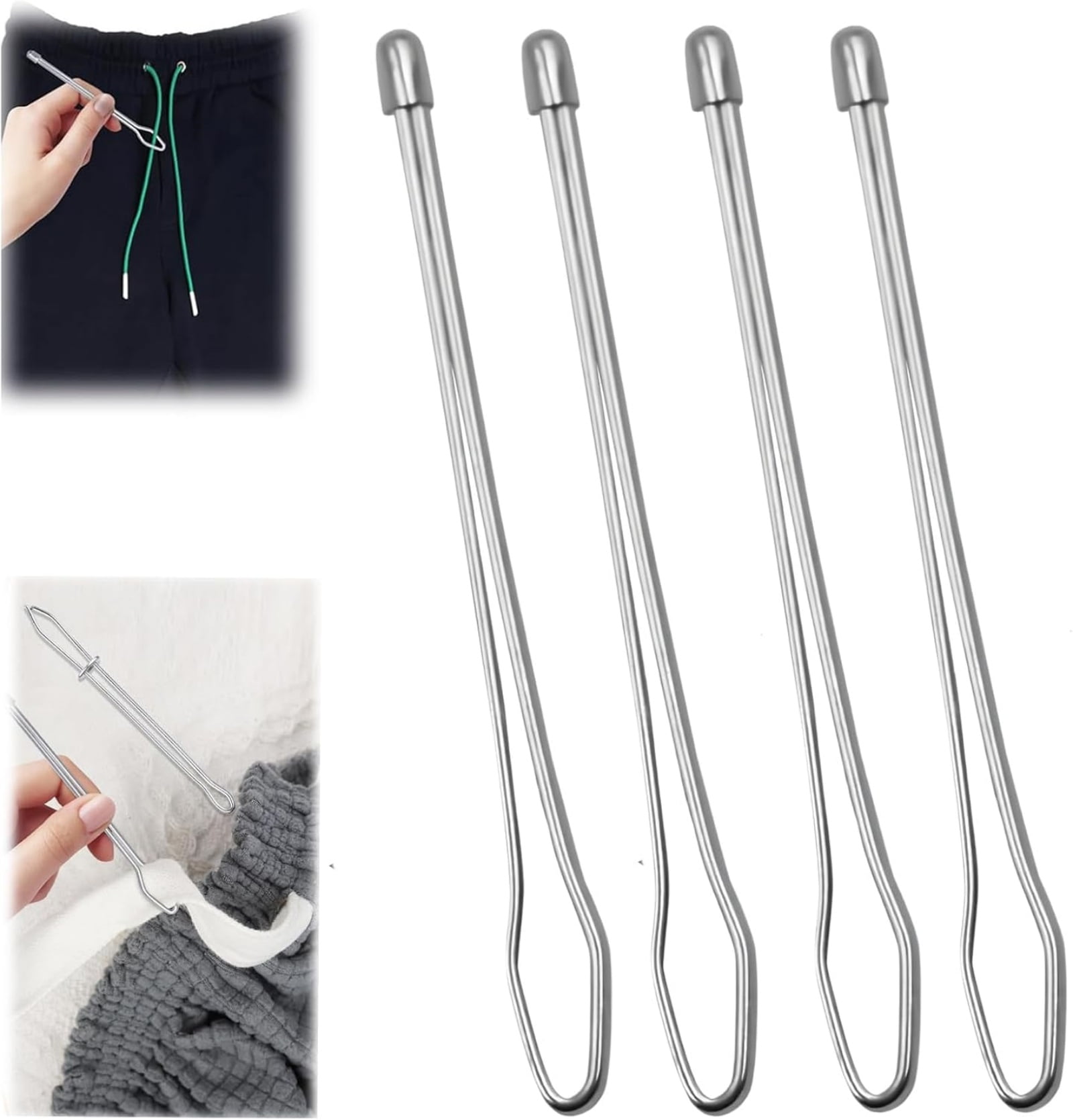 4Pcs Upgraded DIY Rope Threader Clip, Metal Drawstring Threader Tool ...