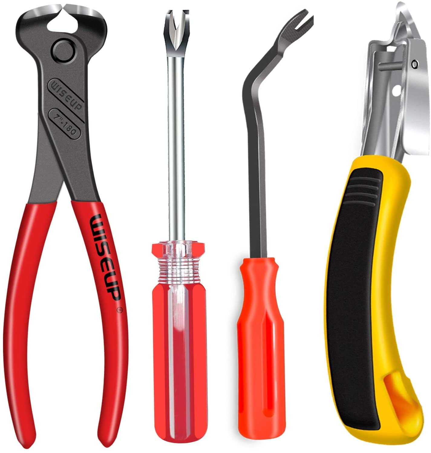 5-Piece Upholstery Staple Remover Set – Nail Puller, Tack Lifters & End Cutting Pliers With Rubber Coated Handles, High Carbon Steel