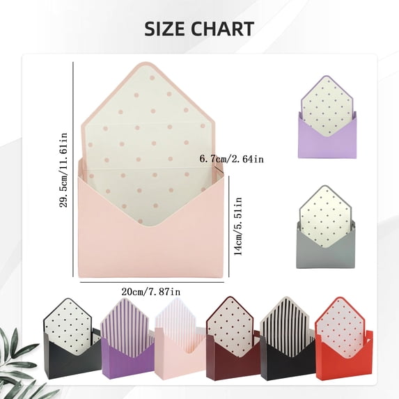 4Pcs Valentine Envelope Boxes - Pink Envelope Box Flower Bouquet Package Gift Folding Paper Boxes Valentine Envelope Gift Box for Valentine's Day, Wedding and Birthday Party Gifts(B)