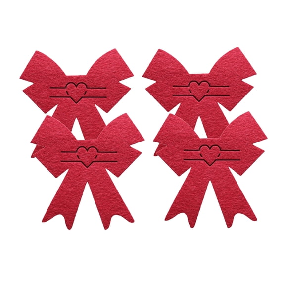 4Pcs Valentines Day Silverware Holder Pouches Cutter Fork Flatware Bags Pocket Tableware Cutlery Organizers Decorations