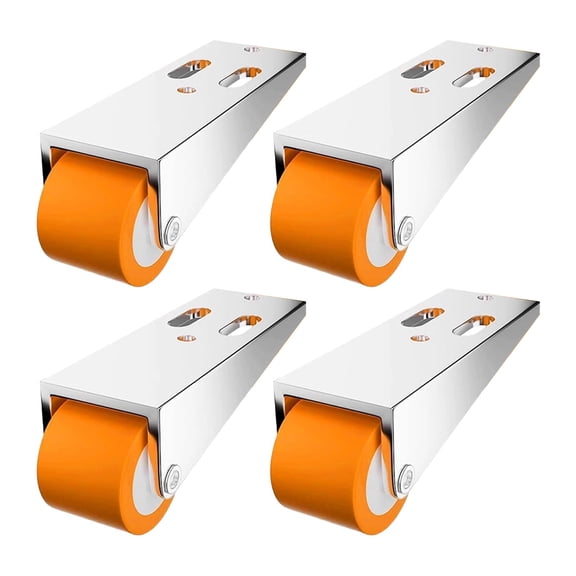 4Pcs Vertical Track Roller Wheel, Quiet Rubber Sliding Door Bottom Rollers With Mount Bracket, Anti Sag Directional Caster, Smooth Rolling Hardware Wheel For Cabinet, Drawer, Furniture Base