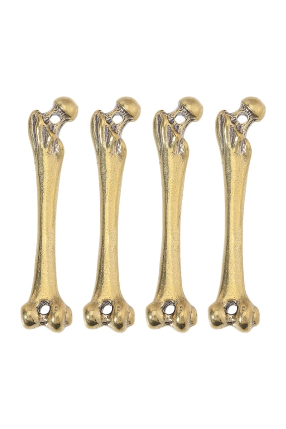 4Pcs Vintage Brass Connector Charms Bone Shape Links Bronze 58.5x12.5x8mm Hole: 2.5mm