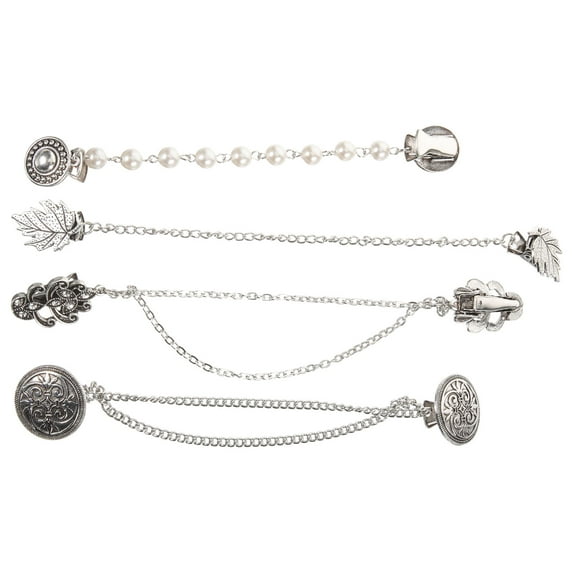4Pcs Vintage Cardigan Sweater Clips Shawl Collar Shirts Dress Brooch Clips for Women