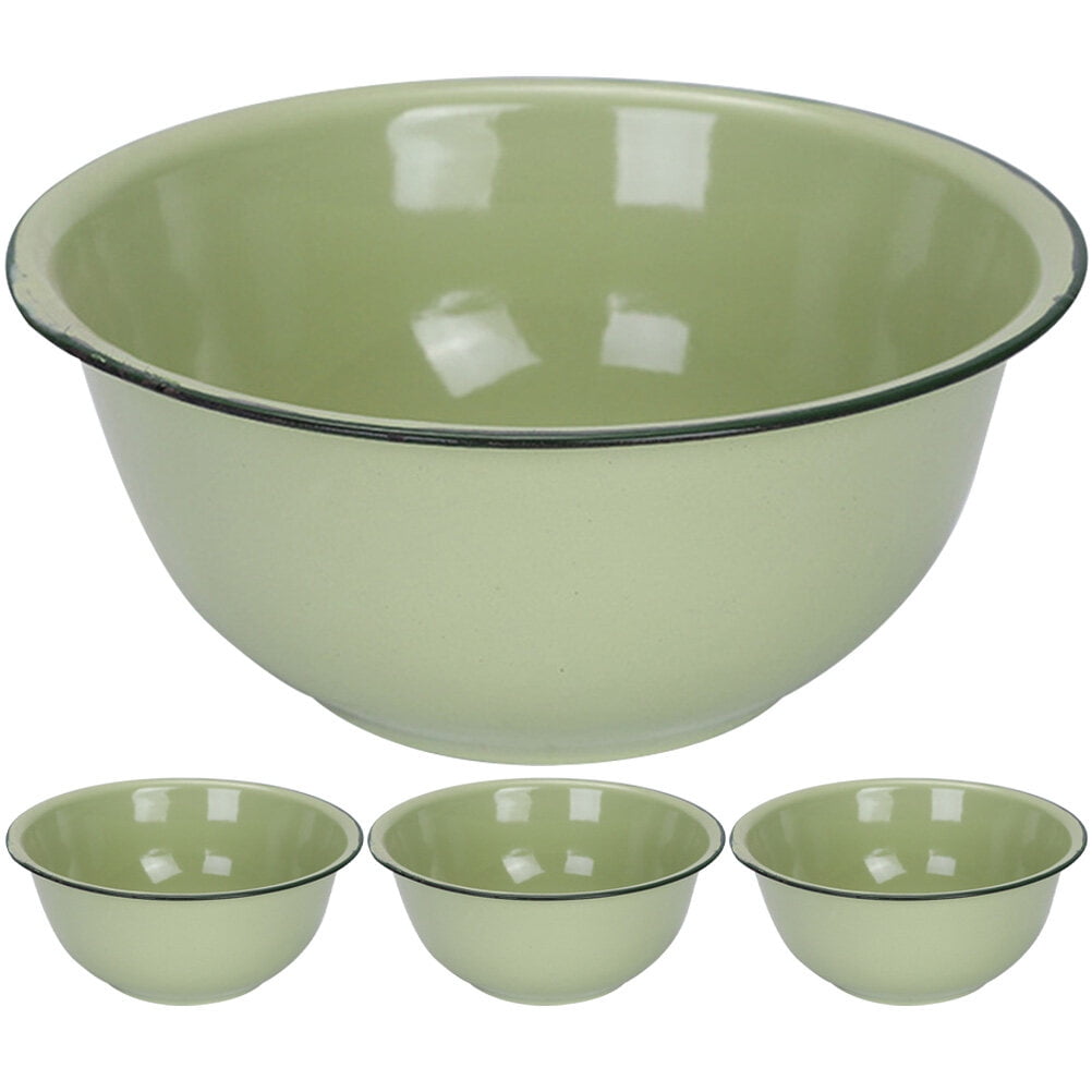 4Pcs Vintage Enamel Basin Oldfashioned Enamel Basin Enamel Bowl Enamel